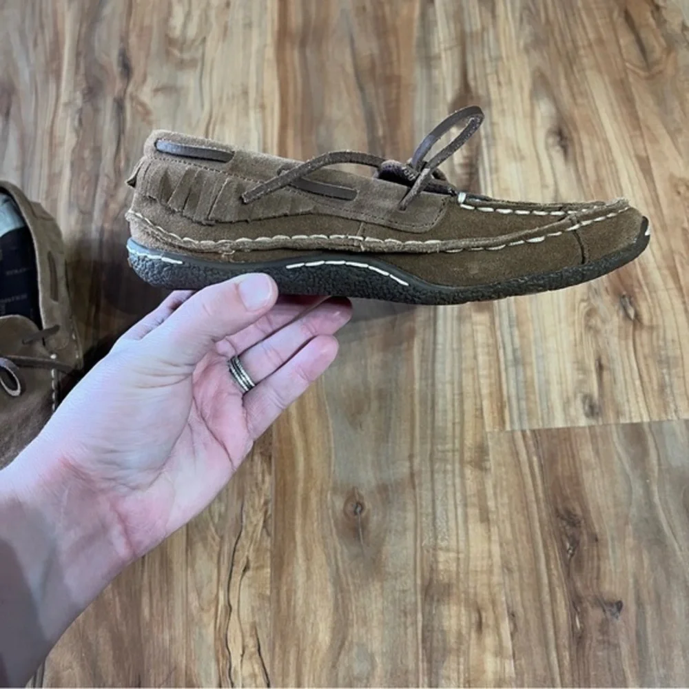 NEW LIL' DURANGO Little Kid Sz 3 Santa Fe Moccasin Loafer‎ Shoe Brown Suede